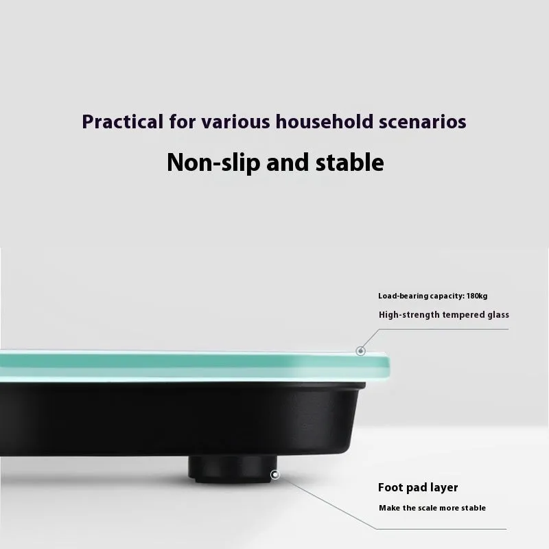 26x26cm household weighing scale showing multiple colour options including Cross Ice Crystal White, Piano Black and Rose Gold finishes