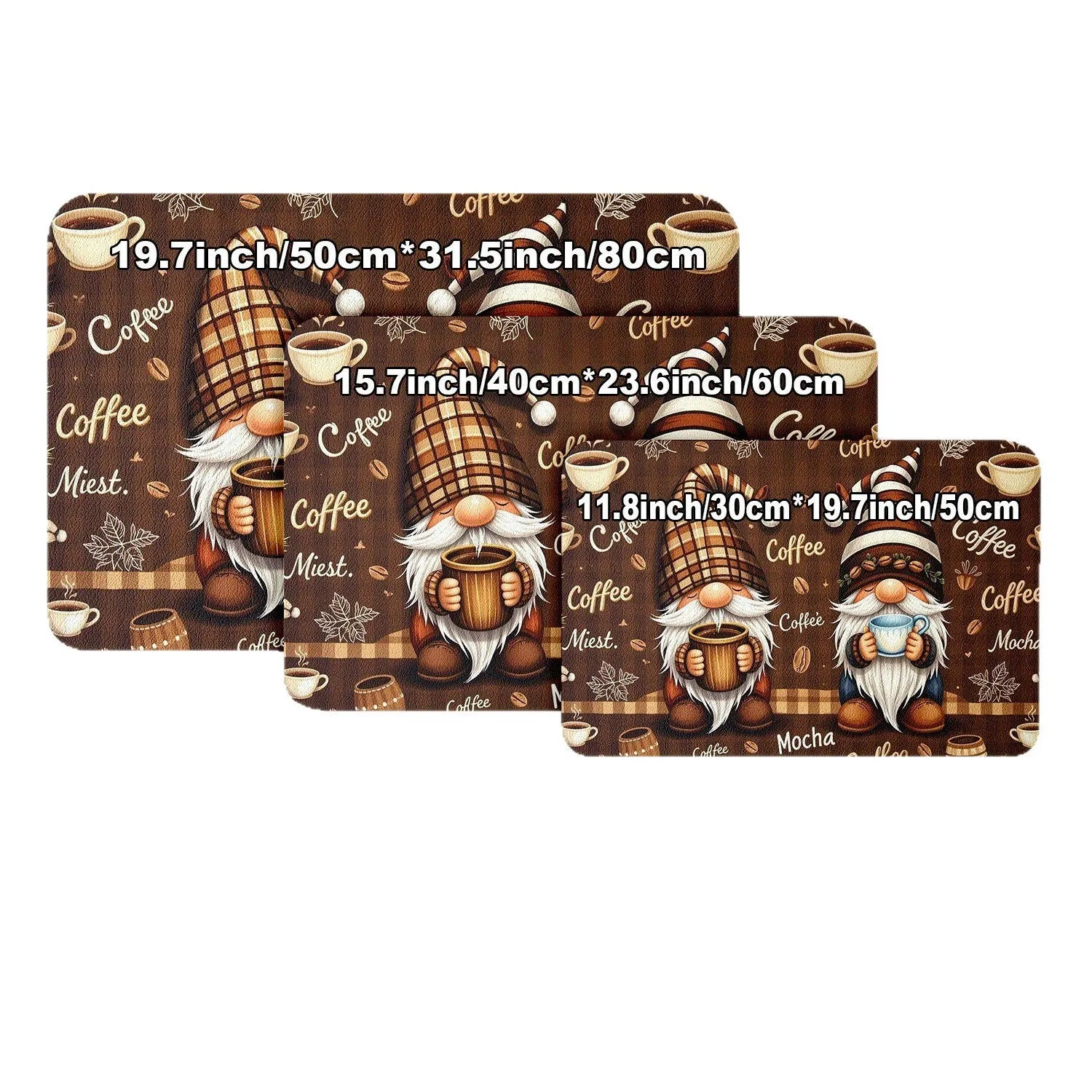 Square PVC draining pad for coffee maker with letter coffee theme print on kitchen countertop