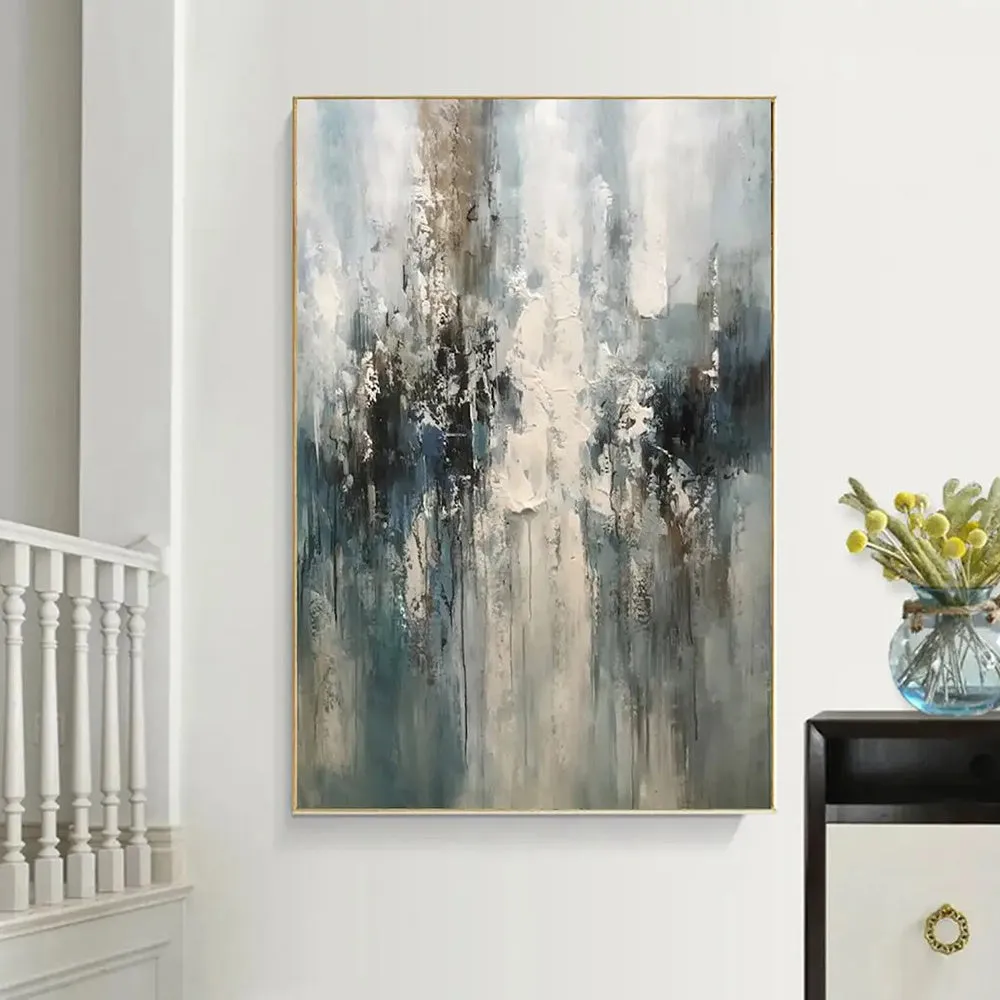 Handmade oil painting canvas wall art modern abstract unstretched frameless decor