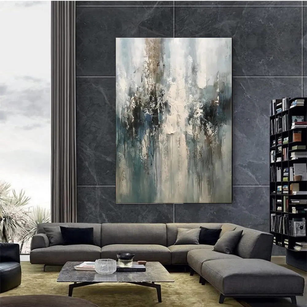 Handmade oil painting canvas wall art modern abstract unstretched frameless decor