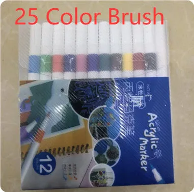 Brush set with 12 colours paintbrushes for watercolour acrylic gouache painting