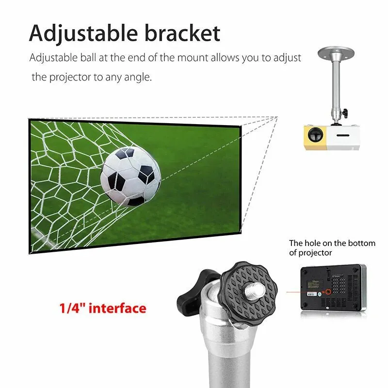 White aluminium alloy wall-mounted bracket for home projector with 180mm specification