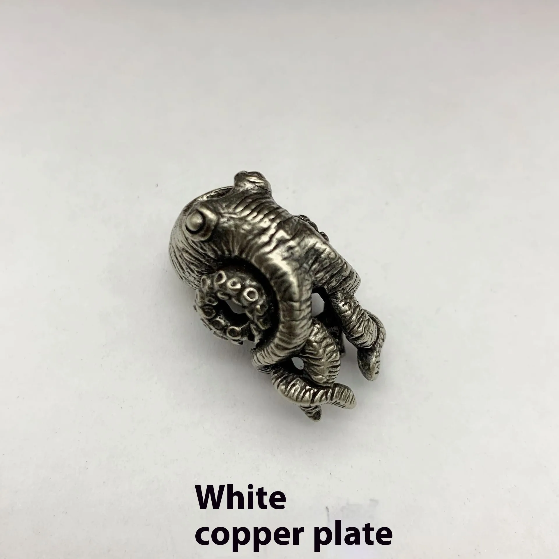 Deep sea octopus car key ring pendant parts in brass and white copper with multiple colour options
