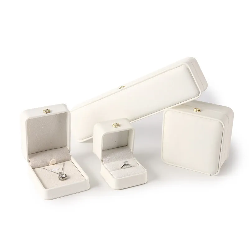 PU leather jewellery storage box in seven colours with ring, pendant, bracelet and necklace compartments