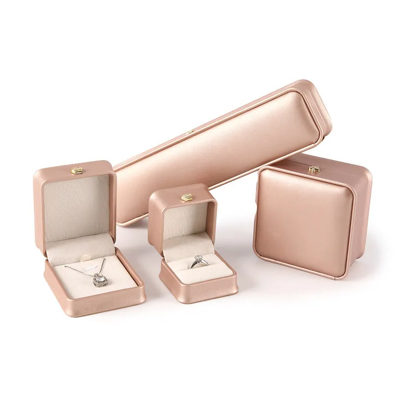 PU leather jewellery storage box in seven colours with ring, pendant, bracelet and necklace compartments