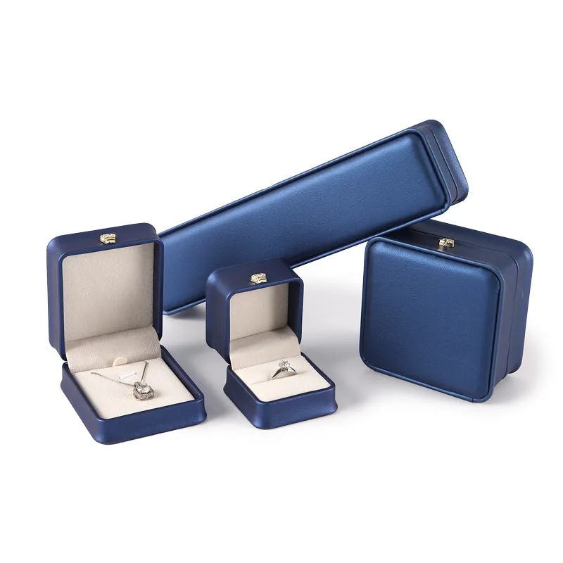 PU leather jewellery storage box in seven colours with ring, pendant, bracelet and necklace compartments