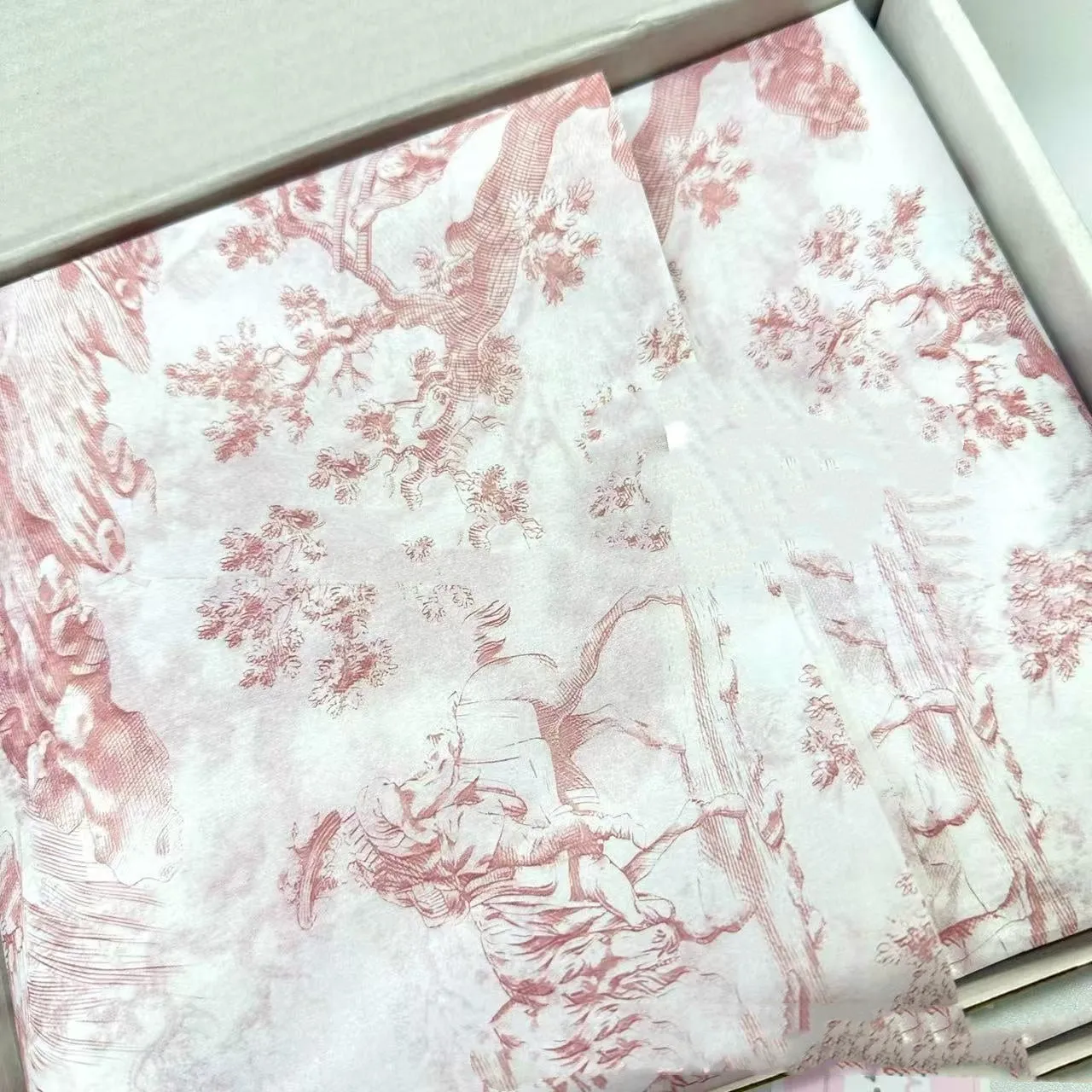 French MG tissue paper sheets in pink purple and green purple colours, 50cm by 70cm.