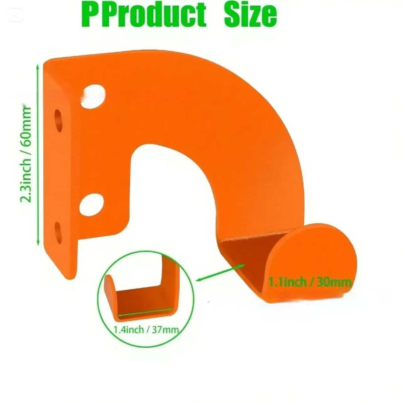 Wall-mounted iron shovel and racket hanger in black (Hanger A style) on a plain wall