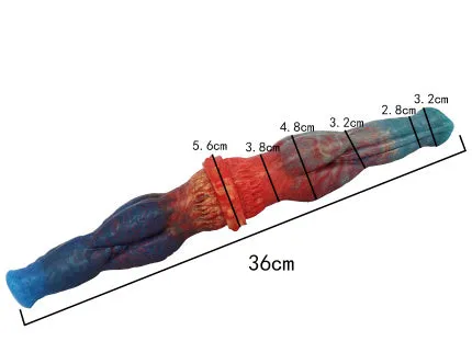 Orthrus big nodule silicone dildo 36cm streamer colour fantasy animal design