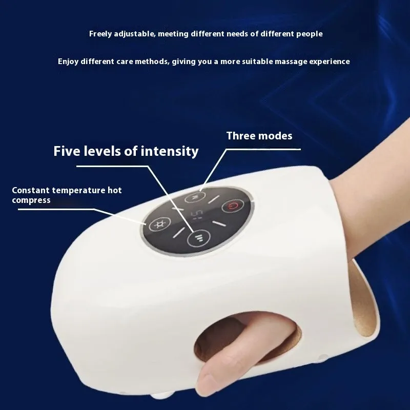 Electric hand massage instrument with airbag finger massager in white and pink