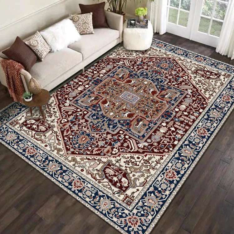 American washed polyester square carpet in Bohemian 63 pattern for living room floor