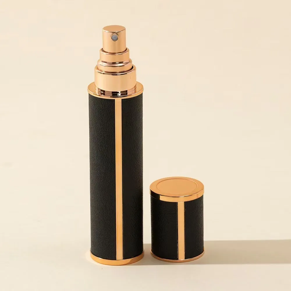 10ml PP perfume subpackaging spray bottle with atomization nozzle and removable lambskin cover, available in multiple colours