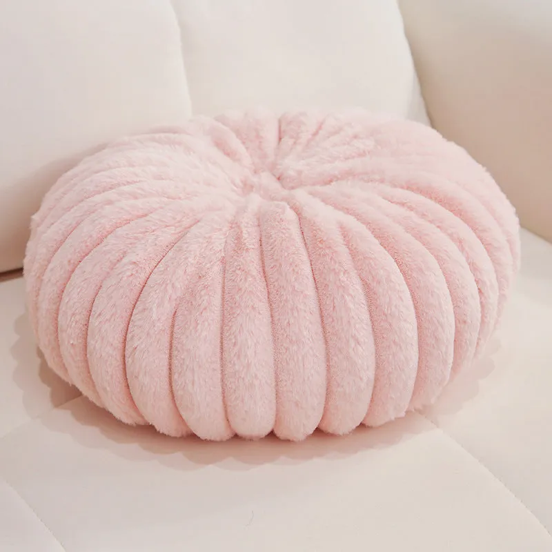 Pumpkin sofa lazy stool seat cushion in khaki colour, 35x35x15cm, PP cotton fill, short plush fabric