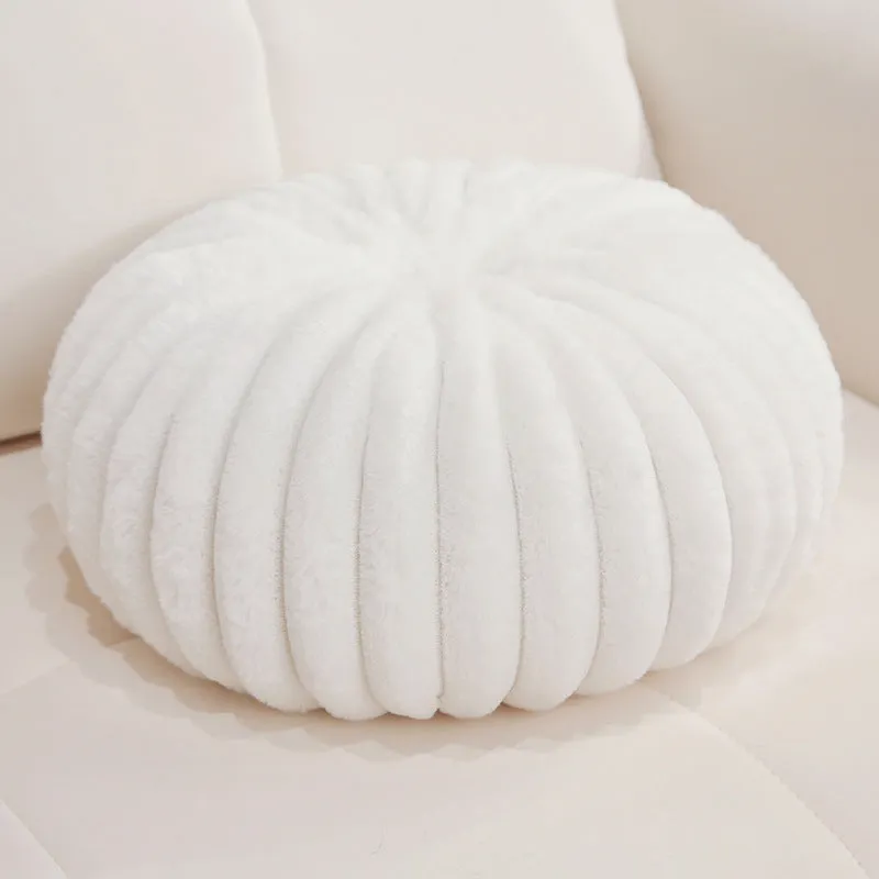 Pumpkin sofa lazy stool seat cushion in khaki colour, 35x35x15cm, PP cotton fill, short plush fabric