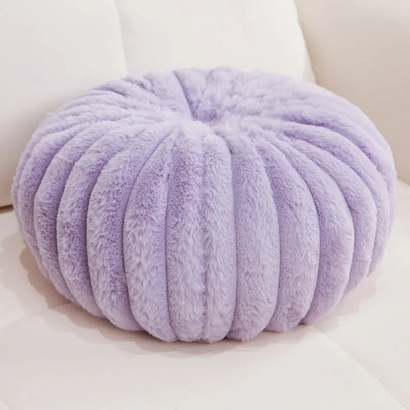 Pumpkin sofa lazy stool seat cushion in khaki colour, 35x35x15cm, PP cotton fill, short plush fabric