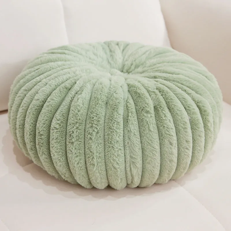 Pumpkin sofa lazy stool seat cushion in khaki colour, 35x35x15cm, PP cotton fill, short plush fabric