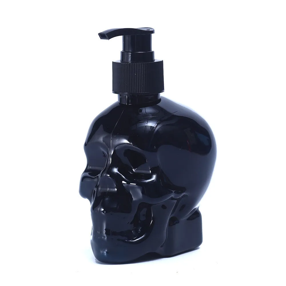 Creative skull hand sanitizer bottle 350ml plastic dispenser in white finish on countertop