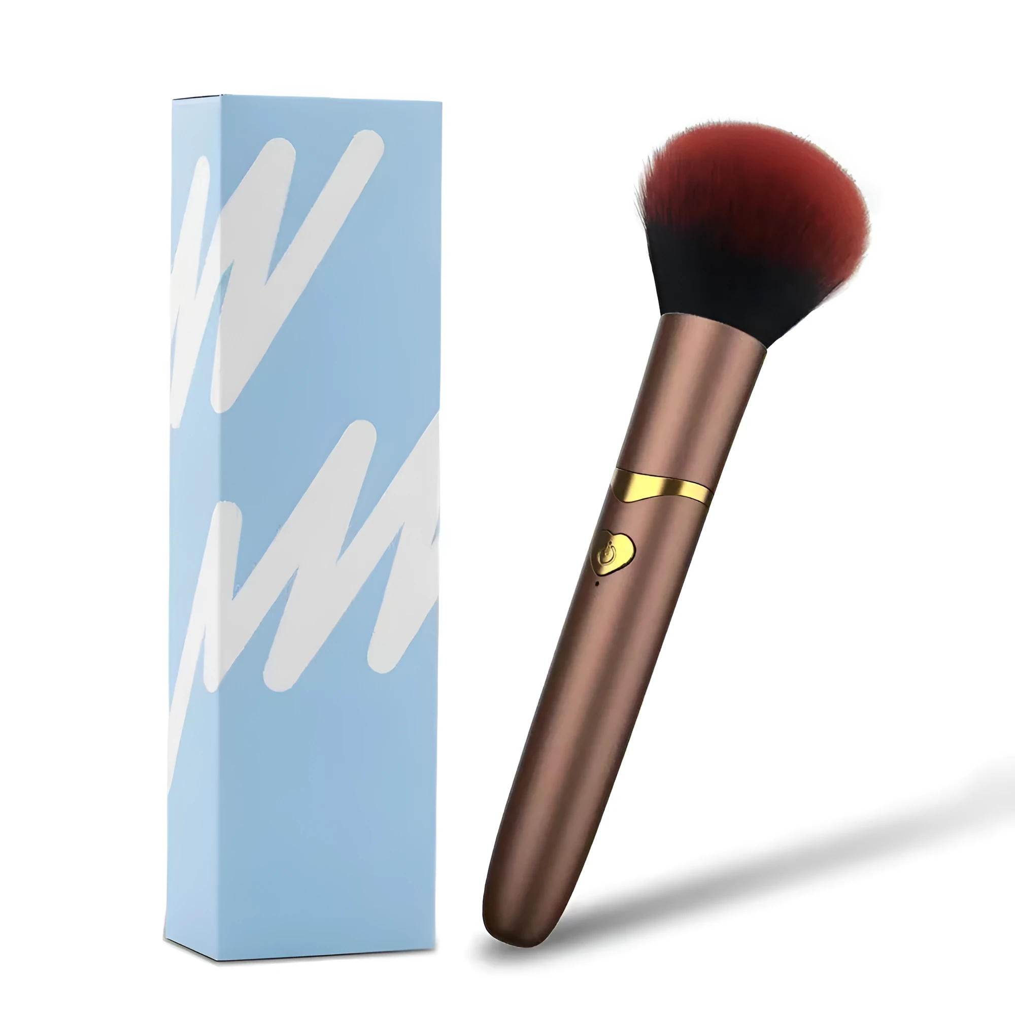 Electric body entry makeup brush cleaner in black colour with button control and ABS body