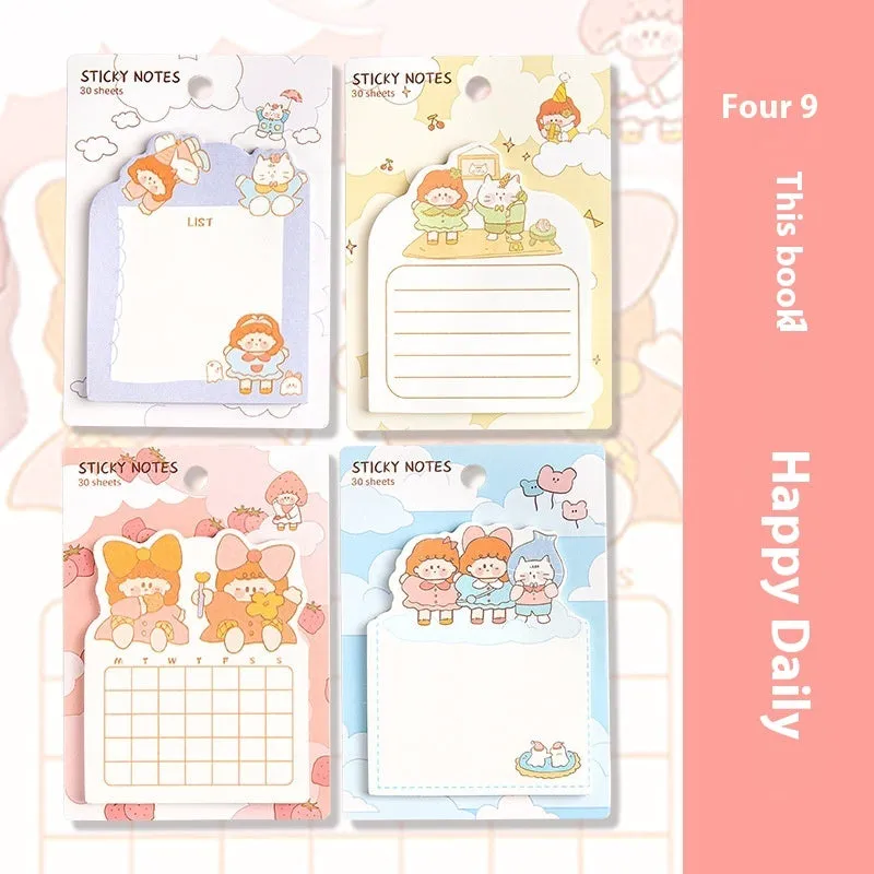 N Times Post Sticky Note tear-able double gummed paper memo pad with Happy Everyday design
