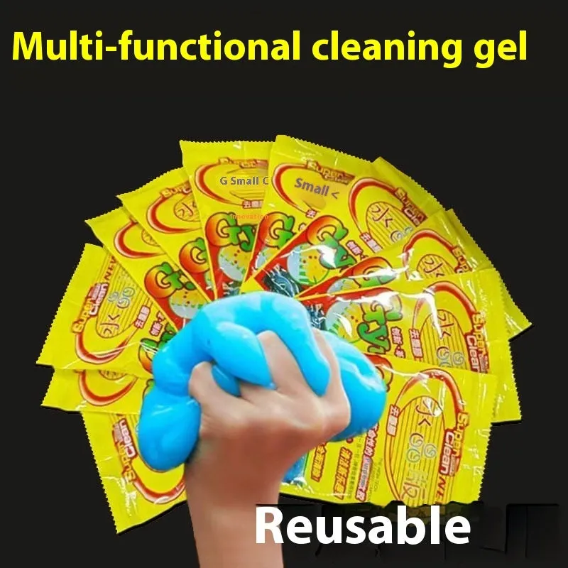 Multicolour dust-sticking soft gel cleaner for car window gaps and air vents 70g reusable block