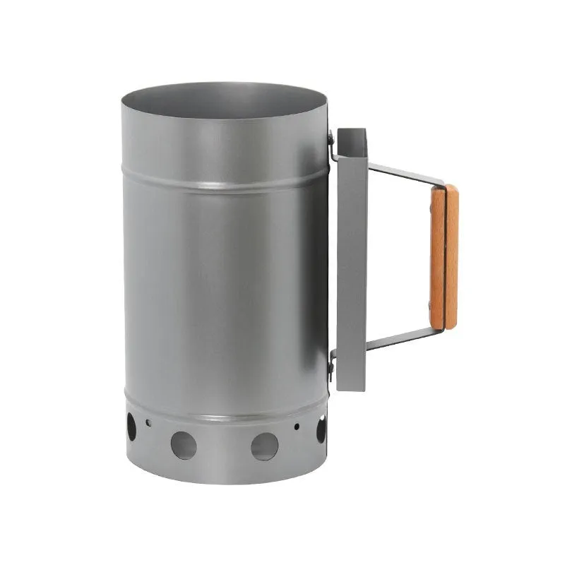 Zinc-iron alloy outdoor barbecue charcoal fire igniter lighter in Point Carbon Barrel style.