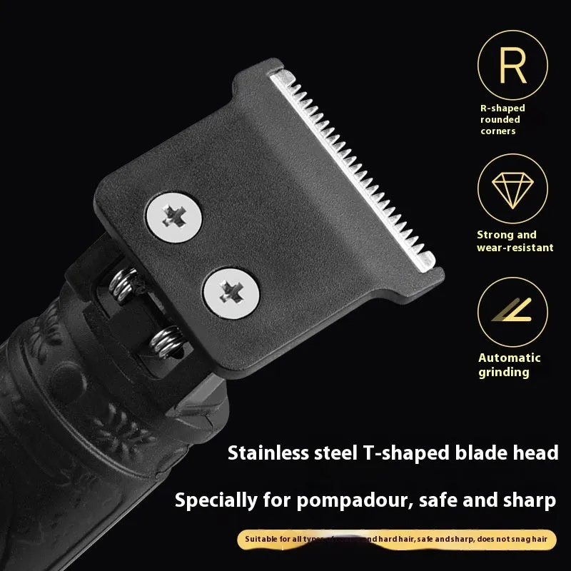 Rechargeable electric hair clipper with plastic body and washable blade in black finish