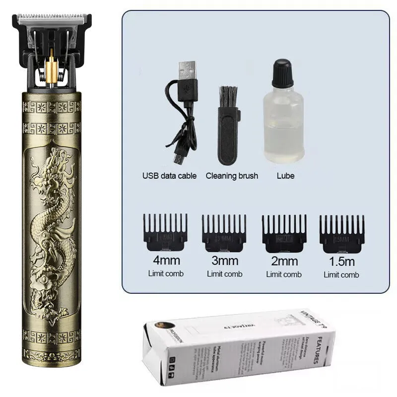 Rechargeable electric hair clipper with plastic body and washable blade in black finish