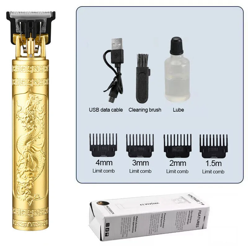 Rechargeable electric hair clipper with plastic body and washable blade in black finish
