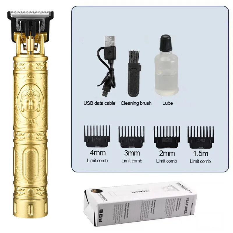 Rechargeable electric hair clipper with plastic body and washable blade in black finish