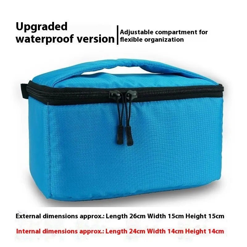 Corduroy thickened storage bag in medium size with two compartments and drop-resistant padding