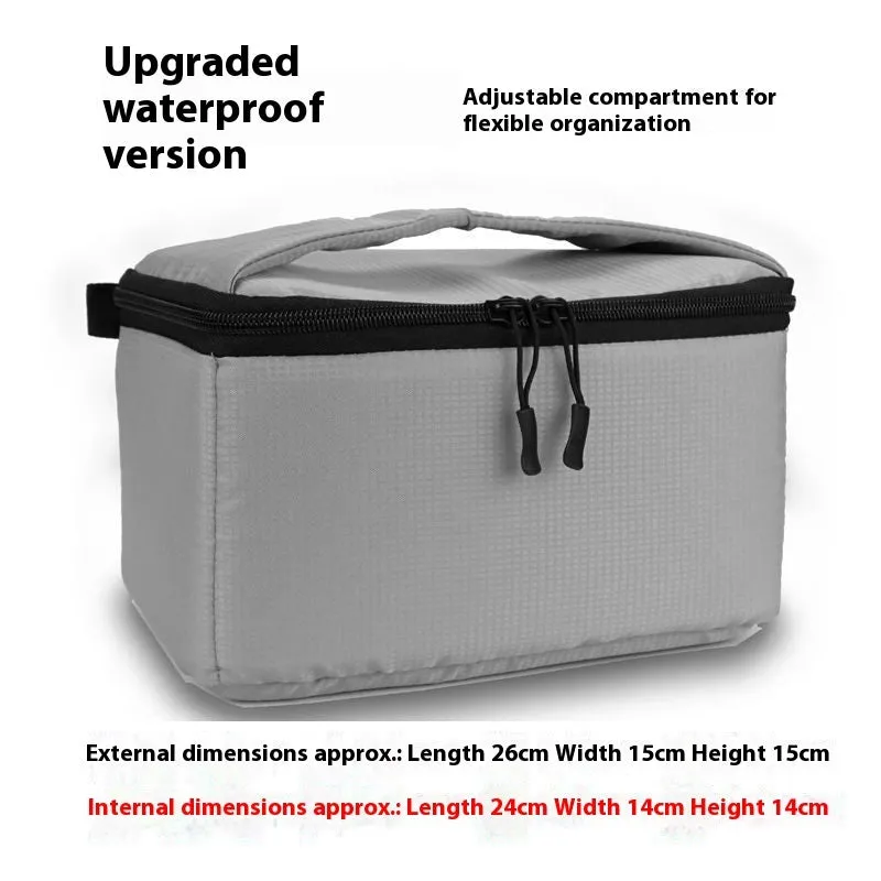 Corduroy thickened storage bag in medium size with two compartments and drop-resistant padding