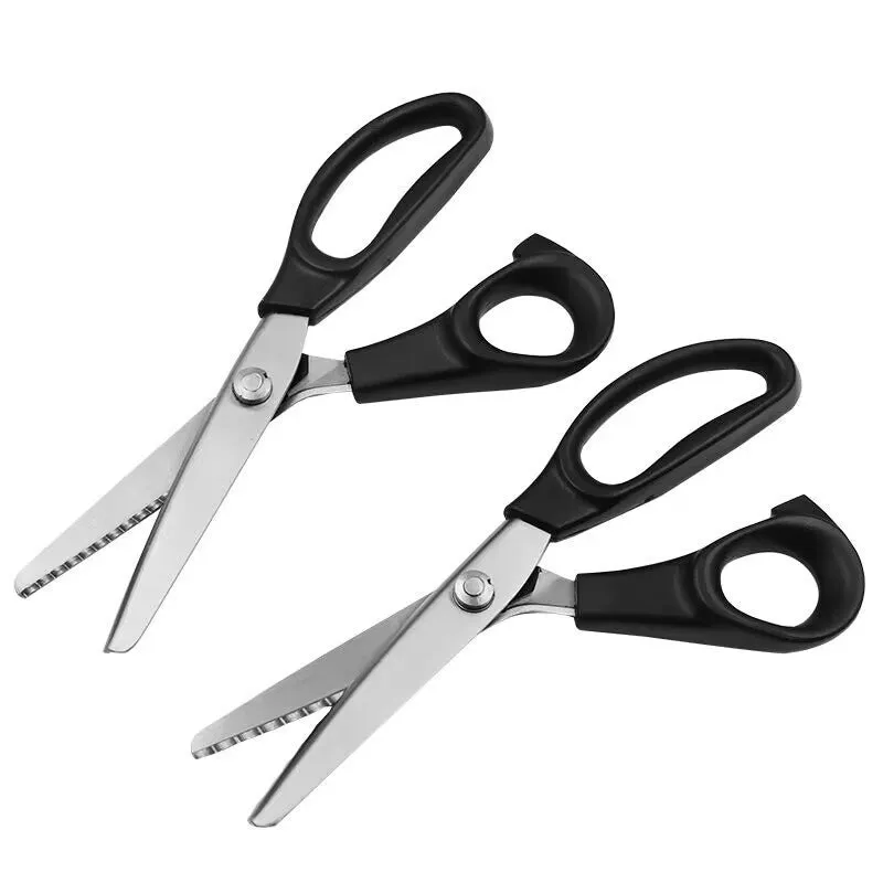 Stainless steel wave tooth saw scissors for fabric cutting in household sewing use