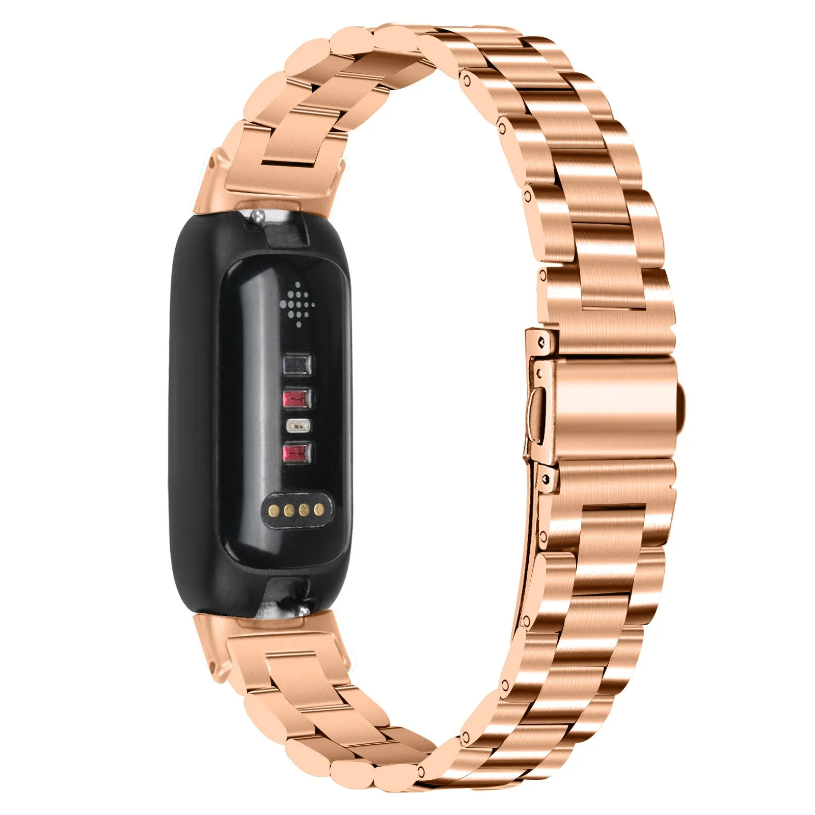 Stainless steel watch strap for Fitbit Inspire 3 in multiple colour options showing 175mm length