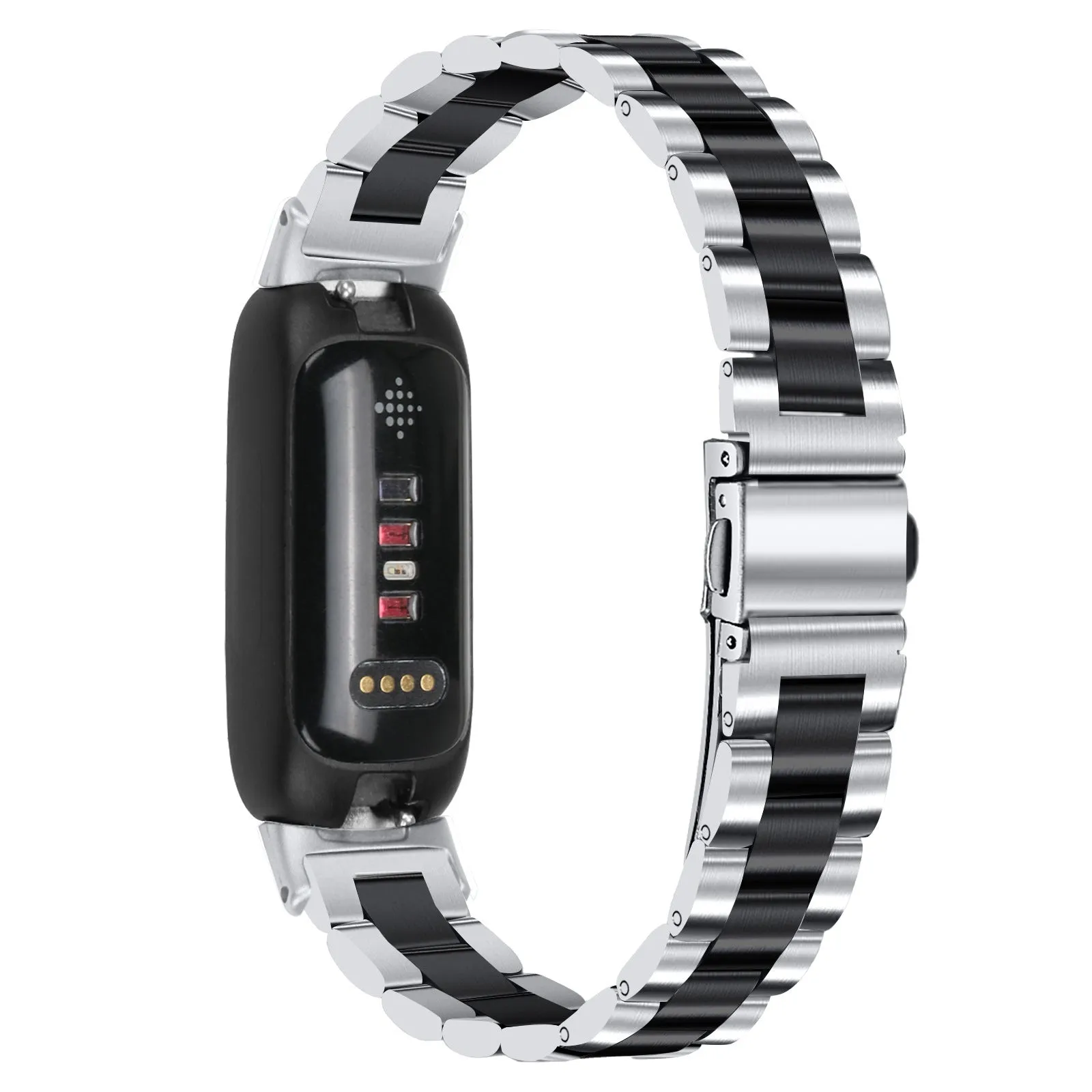Stainless steel watch strap for Fitbit Inspire 3 in multiple colour options showing 175mm length