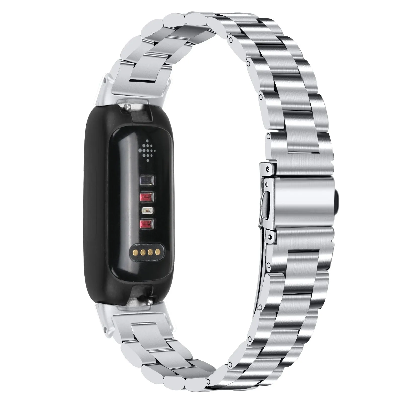 Stainless steel watch strap for Fitbit Inspire 3 in multiple colour options showing 175mm length