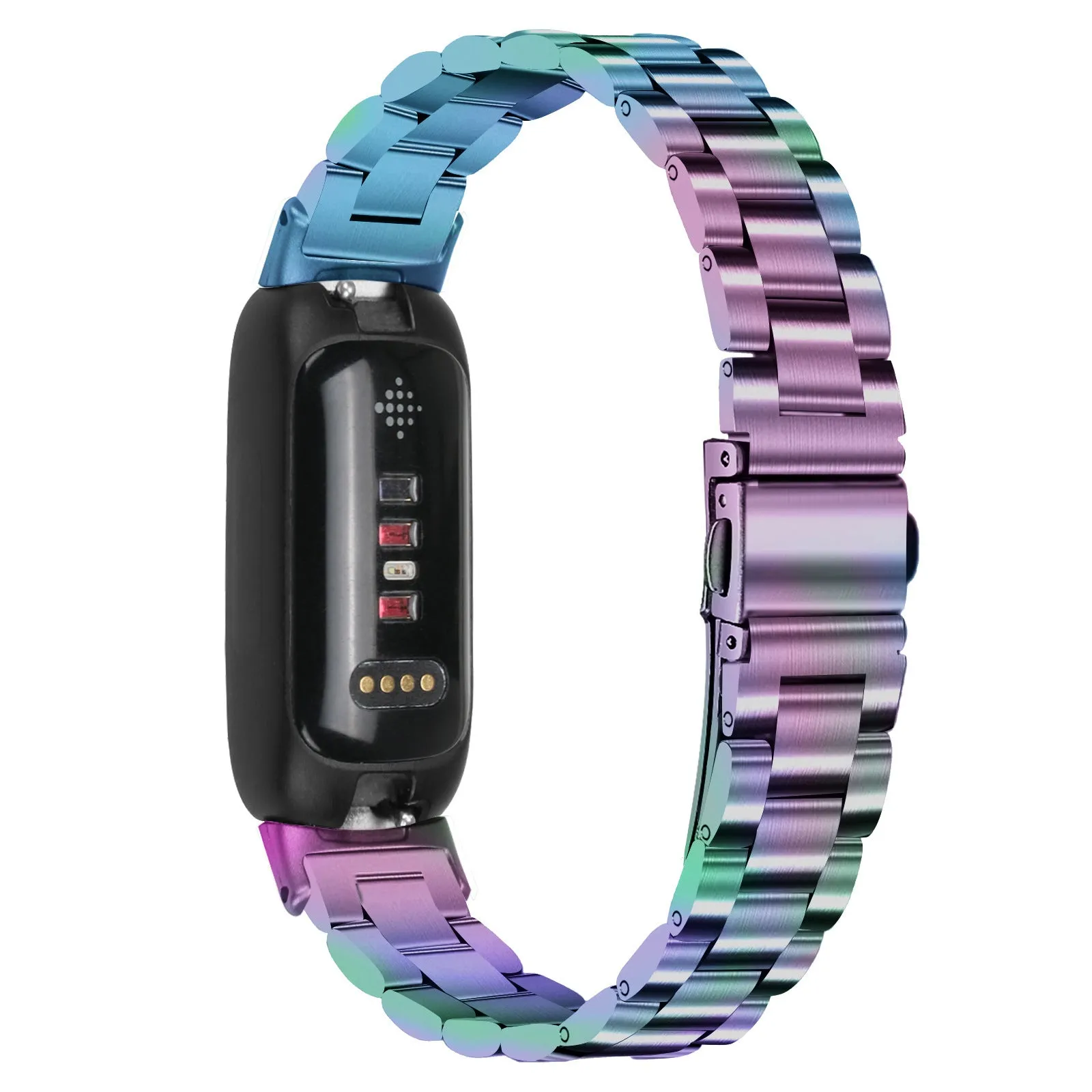 Stainless steel watch strap for Fitbit Inspire 3 in multiple colour options showing 175mm length
