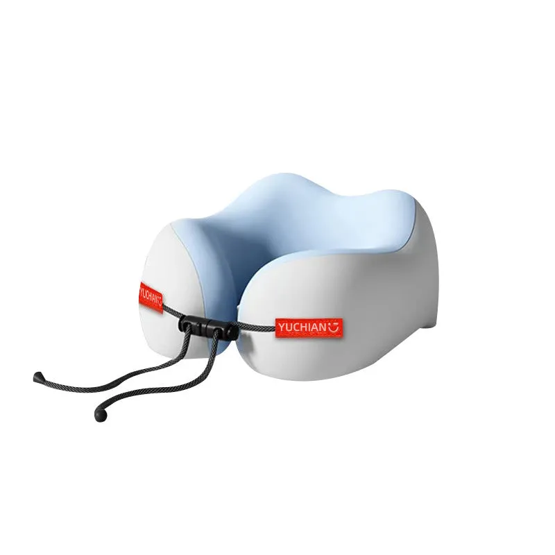 Memory Foam U-shaped Travel Pillow in Mint Green with Neck Support Design