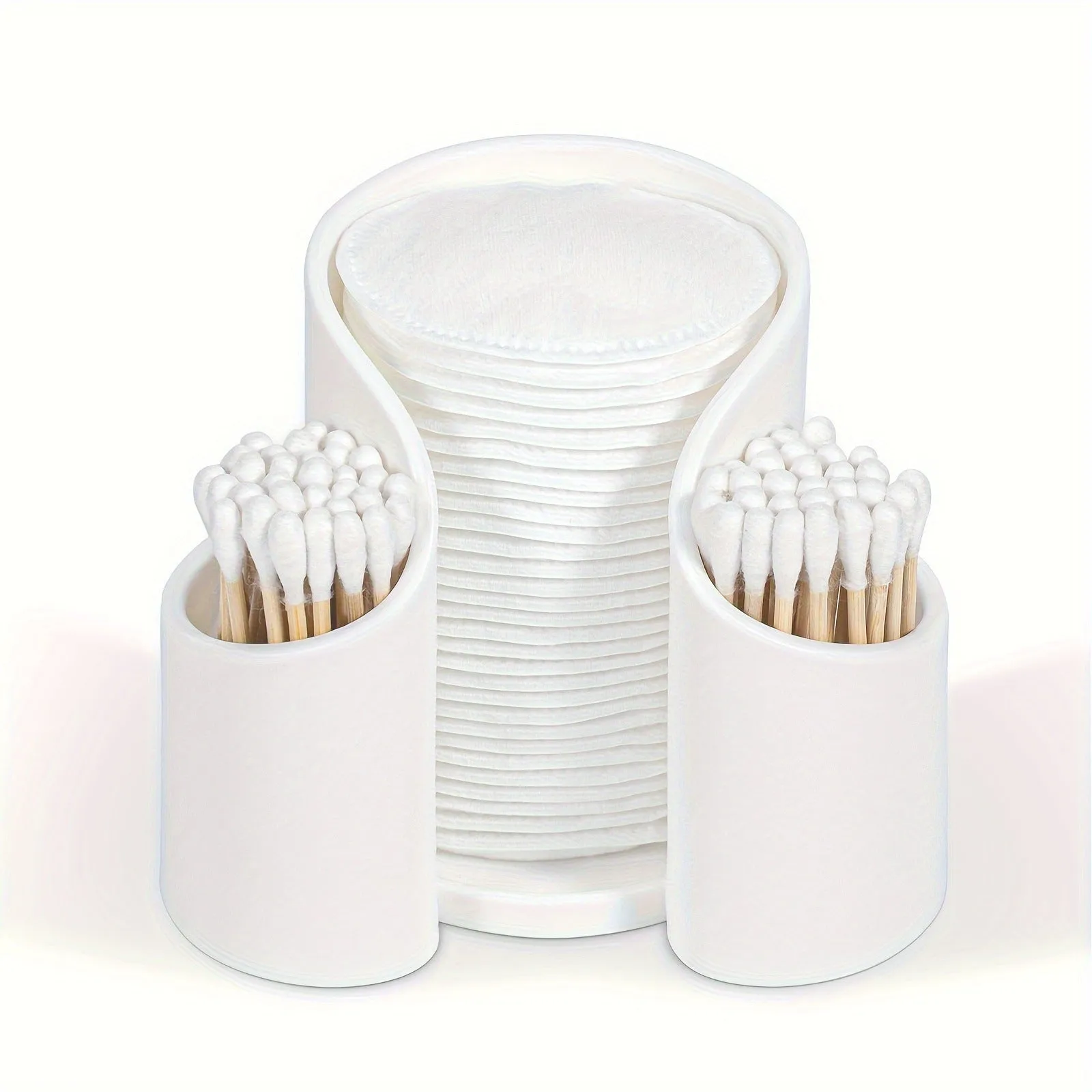 Plastic dental floss and cotton ball storage box in modern simple style