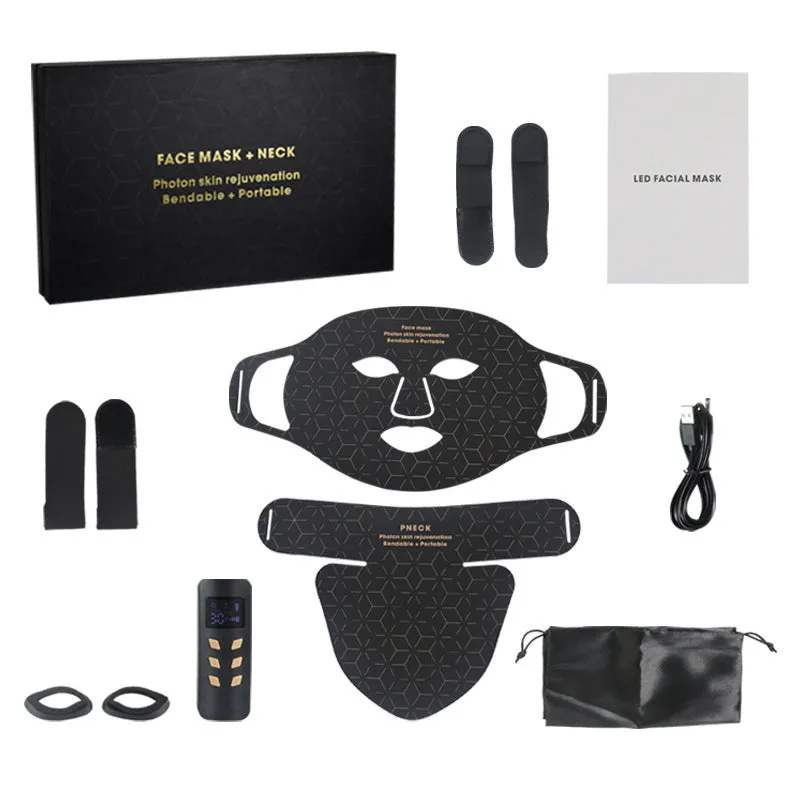 Infrared colour light skin rejuvenation apparatus with face mask kit in black and white colour options