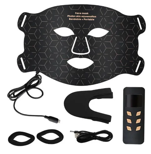 Infrared colour light skin rejuvenation apparatus with face mask kit in black and white colour options