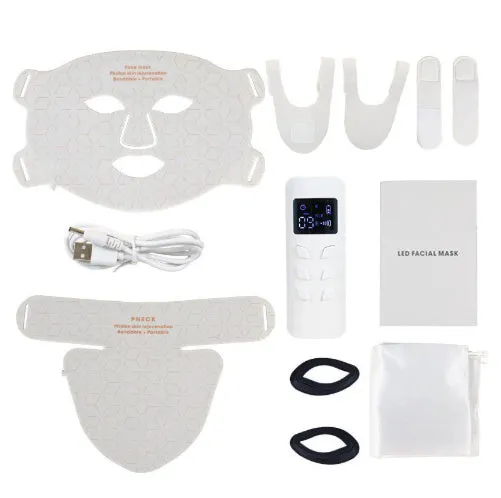 Infrared colour light skin rejuvenation apparatus with face mask kit in black and white colour options