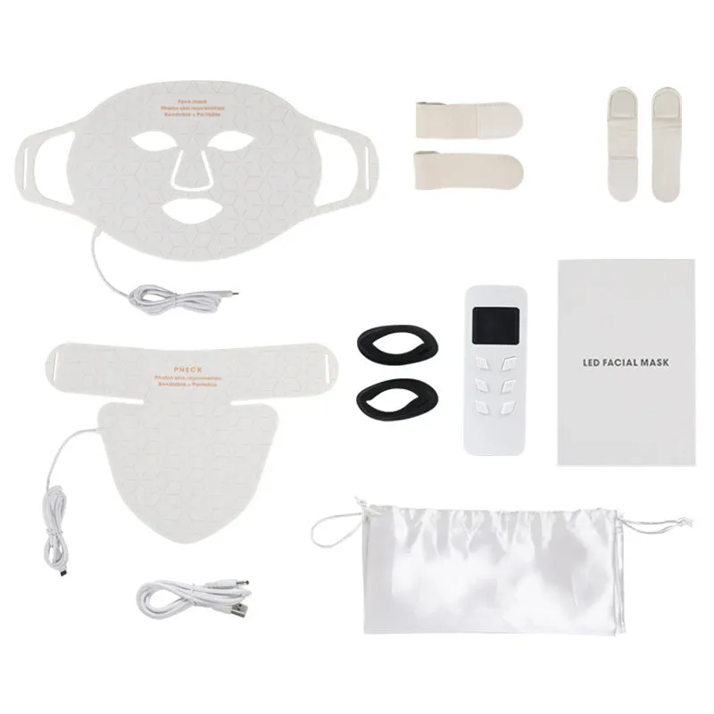 Infrared colour light skin rejuvenation apparatus with face mask kit in black and white colour options