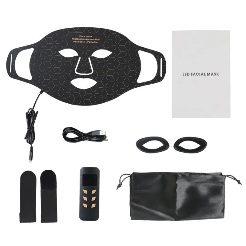 Infrared colour light skin rejuvenation apparatus with face mask kit in black and white colour options