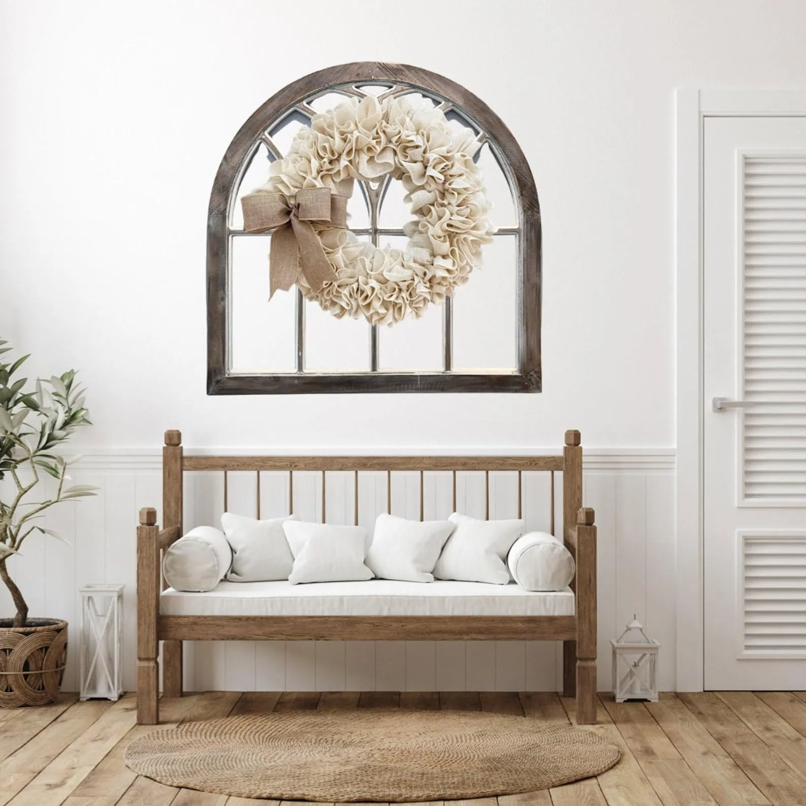 Linen garland door hanging decoration modern simplicity half-handmade plastic cloth wreath