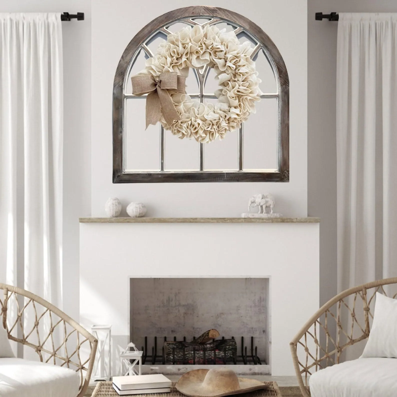 Linen garland door hanging decoration modern simplicity half-handmade plastic cloth wreath