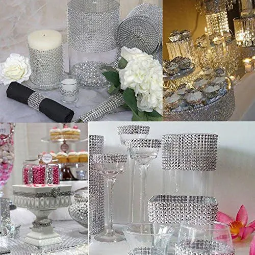 Hollow netty diamond bridal bouquet jewelry decoration gang drill in 24 rows single 4mm, electroplated plastic resin, snowflake totem pattern, medium size