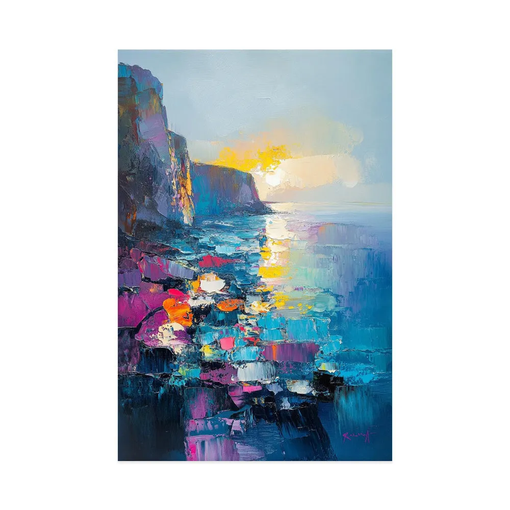 Handmade oil painting canvas wall art abstract Mediterranean scenery vertical rolled frameless unstretched
