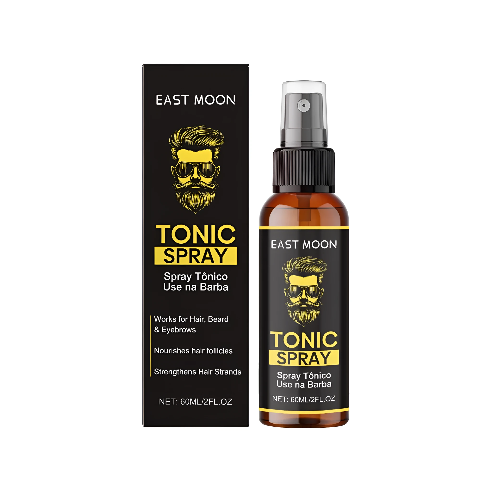 60ml hair care spray bottle with ginger root oil and rosemary leaf oil ingredients listed