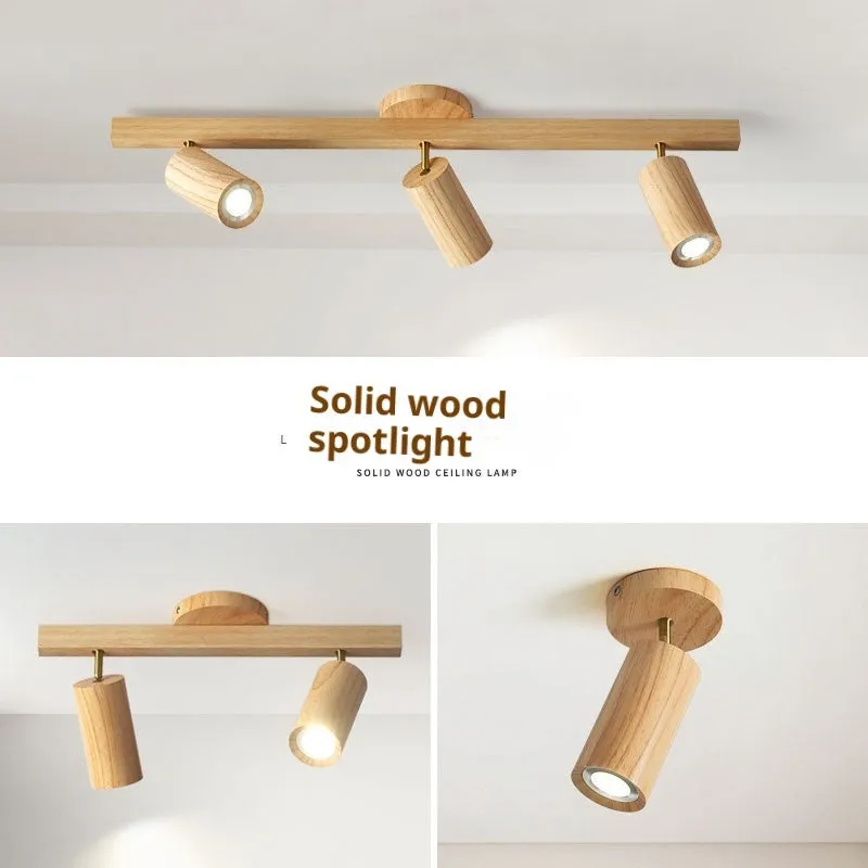 Simple log style spotlight ceiling lamp with 2 heads and 3 colour LED neutral light for living room