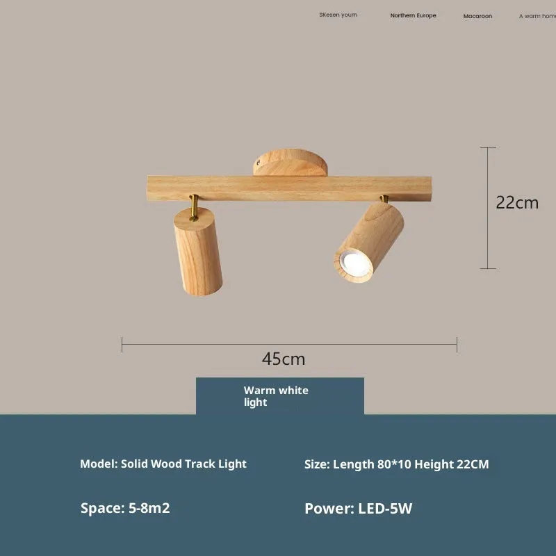 Simple log style spotlight ceiling lamp with 2 heads and 3 colour LED neutral light for living room